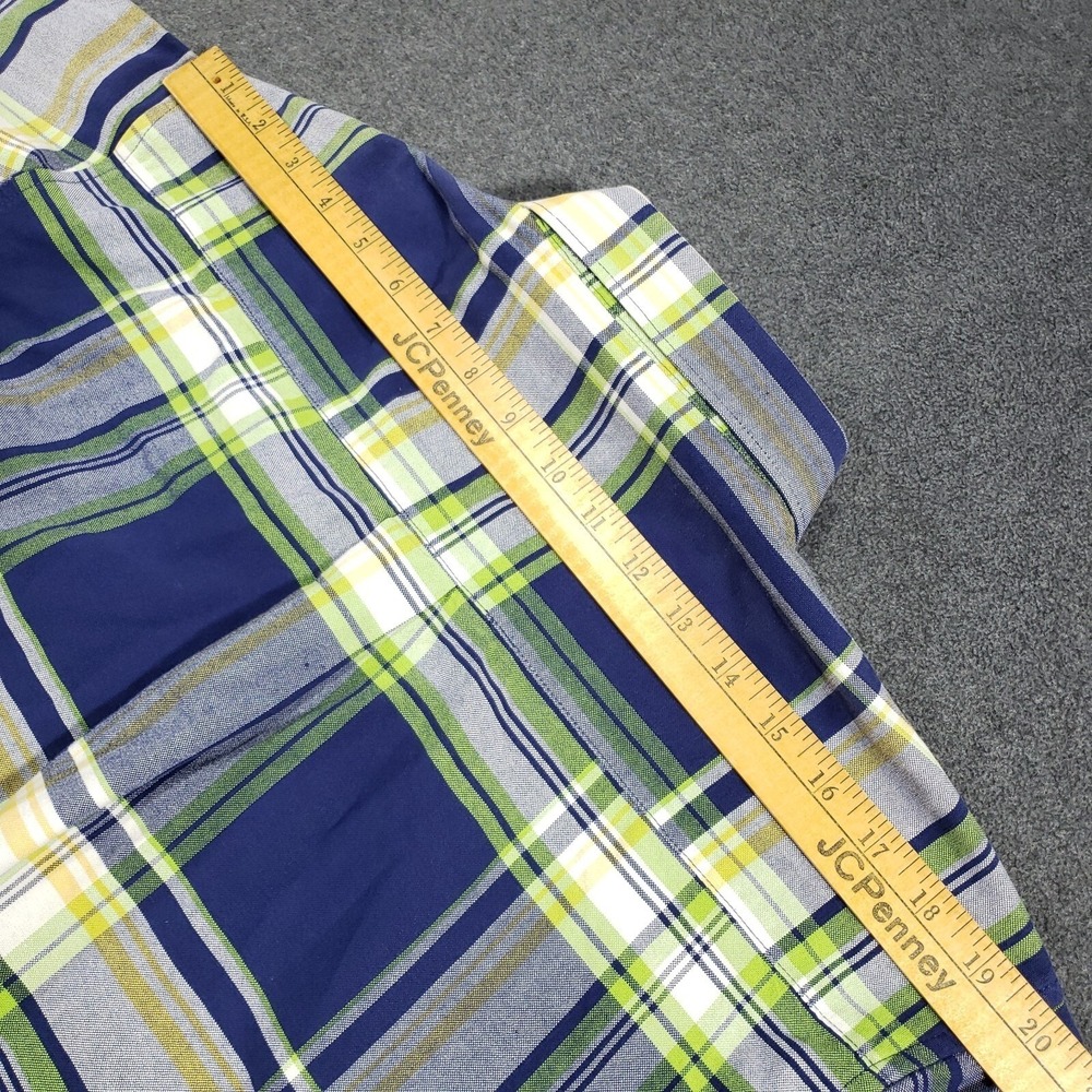 Wrangler Twenty X Western Shirt Mens Medium Blue Plaid Long Sleeve Button Down - Picture 9 of 10